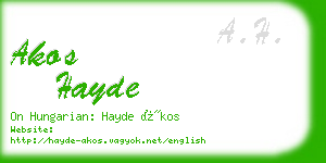 akos hayde business card